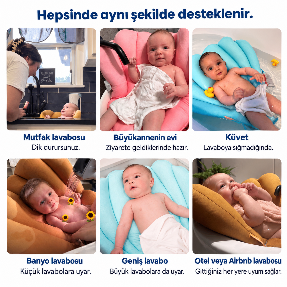 Minik Yuva Yenidoğan Banyo Destek Yastığı