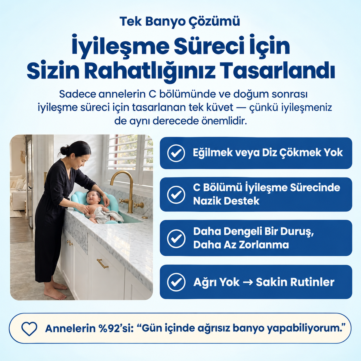 Minik Yuva Yenidoğan Banyo Destek Yastığı